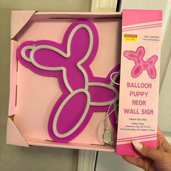 Balloon Puppy Neon Wall Sign - Picture 1 of 4